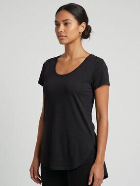 NWT | Angie Midnight Black High-Low T-Shirt | Modern Chic | Size S